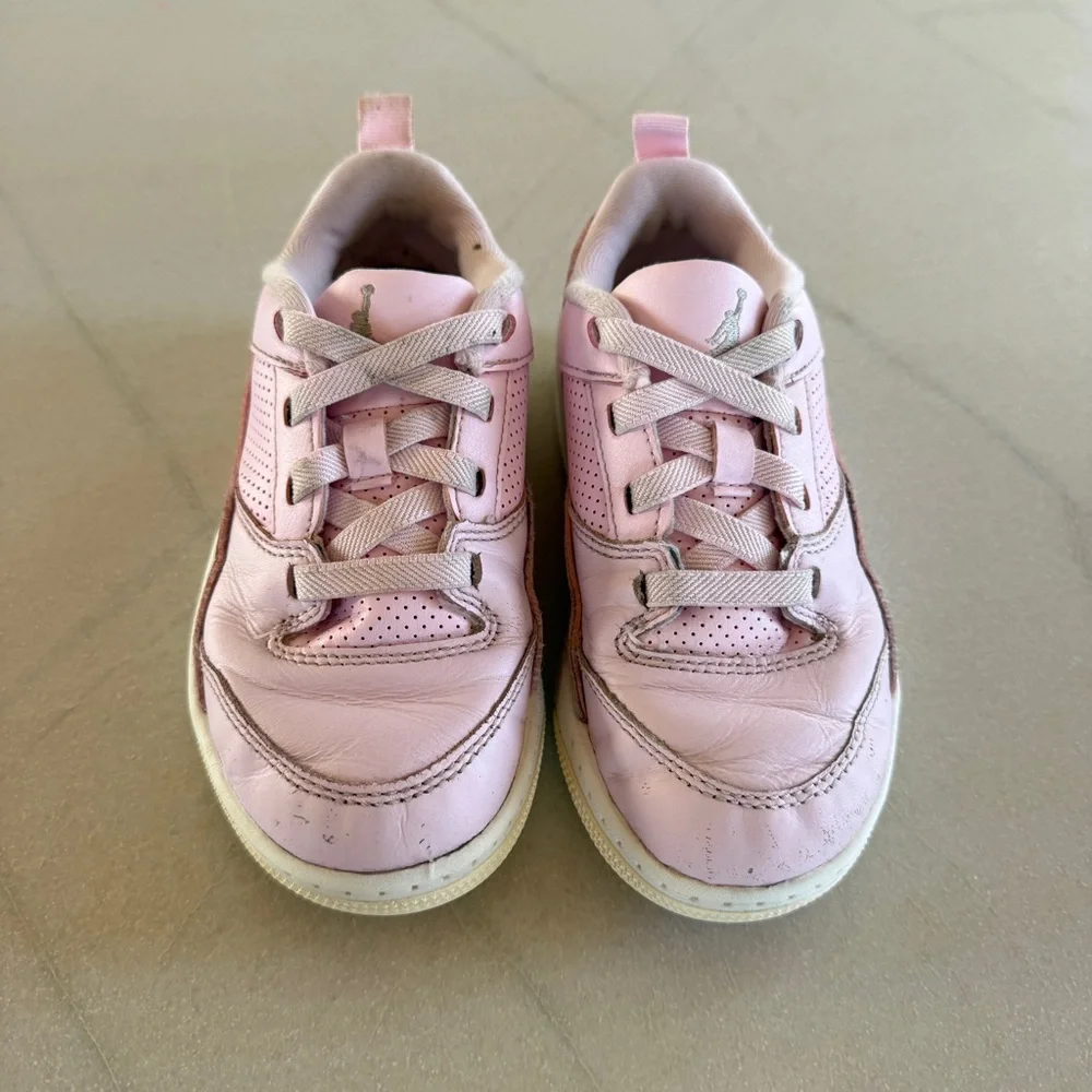 Nike Jordan Flight Court PS Pink Foam Sneakers Girls Size 12C | Leather Low Tops